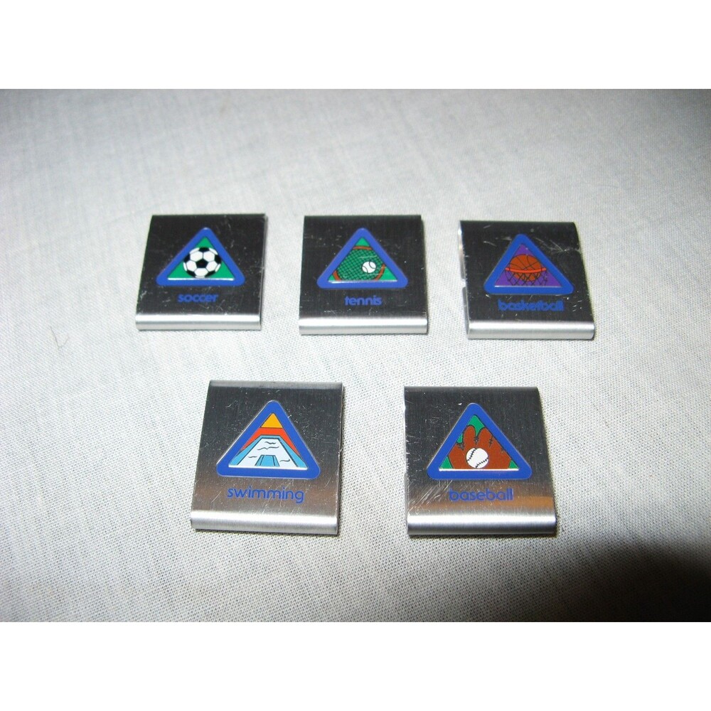Lot of 5 Vintage Boy Scout Sport Merit Badge Belt Slides Soccer Baseball & More